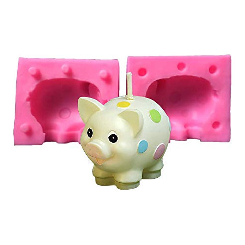 3d Pig Silicone Candle Mold Piggy Chocolate Candy Fonda...