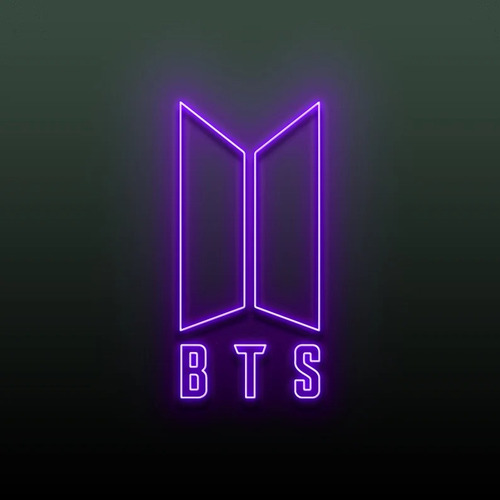 Letrero Led Neon Bts Logo Kpop Ancho 50cm Luminoso