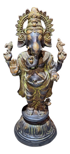 Ganesh En Bronce Patinado 45 Cm Importado De La India