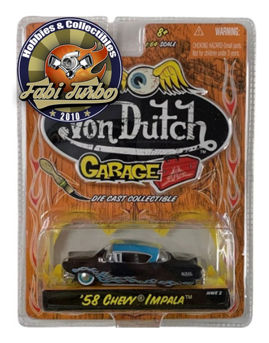 Jada Von Dutch 1:64 - 58 Chevy Impala Preto Fosco