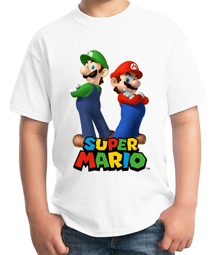 Playera Super Mario Bros Y Luigi Infantil Unisex Nintendo