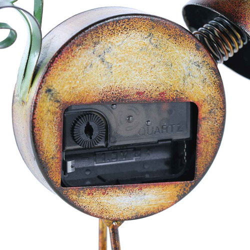 Reloj De Mesa Mudo Con Figura De Pollito De Metal Vintage, O