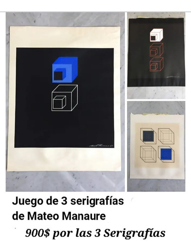 Juego De 3 Serigrafias De Mateo Manaure 