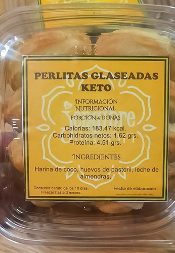 Donas Keto Glaseadas Jengibre Limón, 130 G En Pote