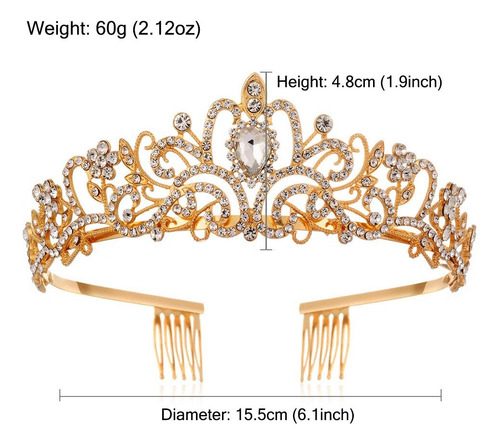 Diadema De Cristal Con Forma De Tiara Plateada, Corona De Pr