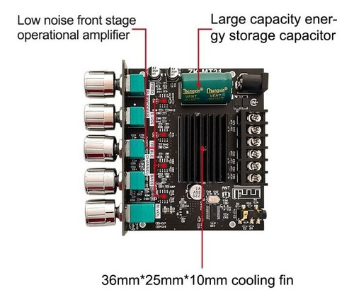 Amplificador Bluetooth 2.1 50+50+100 Subwoofer/aux In Hifi