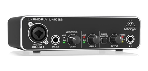 Interface De Áudio Behringer U-phoria Umc22 