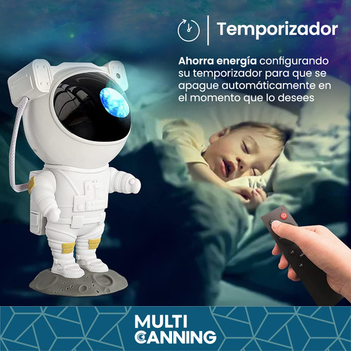 Lámpara Astronauta Proyector Luz Noche Estrellas Galaxia