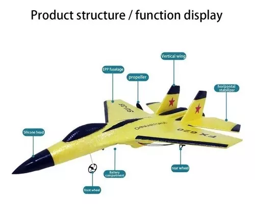 Avião Controle Remoto Resistente A Queda Su-35 Fx620 C/2bat