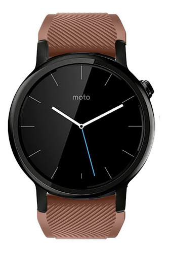 Correa Deportiva + Mica Para Moto 360 2da Generacion 46 Mm Marrón