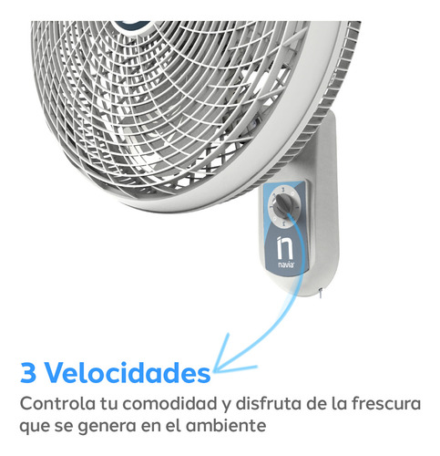 Ventilador De Pared Navia M018p Blanco 45.72 Cm Blanco Gris 3