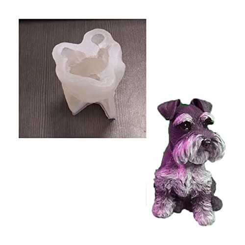 Molde De Silicona Vela De Perro Schnauzer 3d, Moldes De...