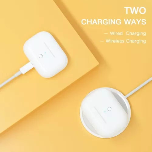 Funda de carga inalámbrica compatible con AirPods Pro, funda de carga de  repuesto para Air Pods Pro con batería de 660 mAh y botón de emparejamiento