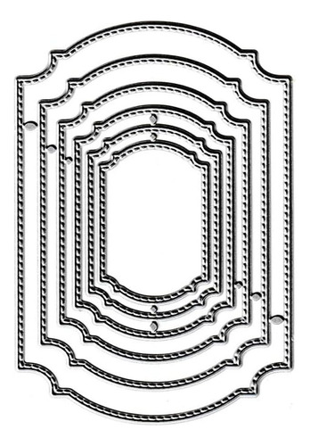 6 Troqueles De Corte De Etiquetas De Marco De Fondo, Et...