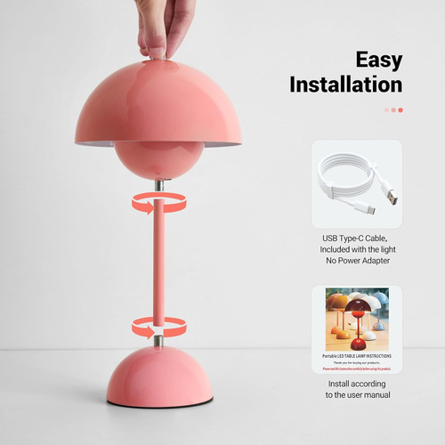 Moderna Lámpara De Mesa Inalámbrica Con Forma De Hongo, Lámp