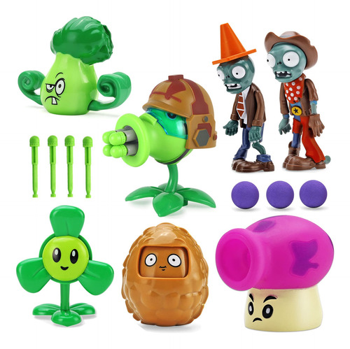 Jhesao 7 Pcs Plantas Y Zombis Juguetes Acción Figuras Vz2ln