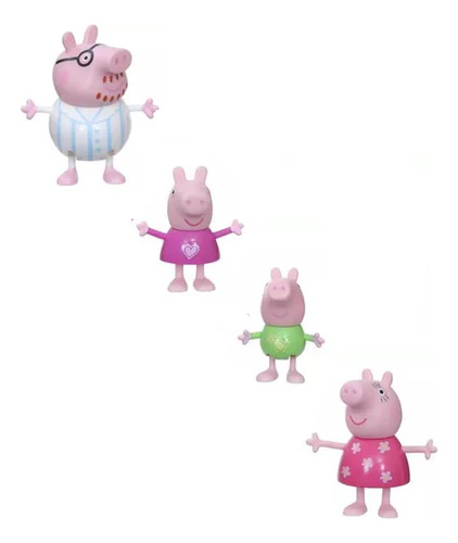 Set Figuras Peppa Pig & Su Familia Hora De Dormir Hasbro