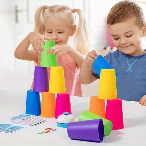 Juego De Mesa 2 Jugadores Taza Apilable Juegos Infantiles