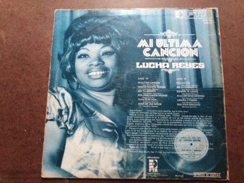 Imagen 2 de 2 de Lp Disco Vinilo Lucha Reyes 1972 Disco Mi Última Canción