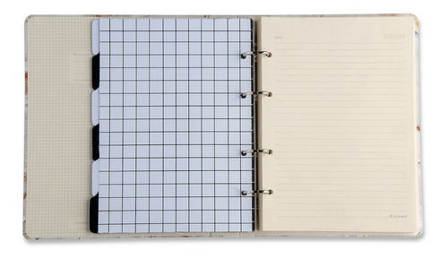 Caderno Fichário Arg. 12 Mat.-mármore Preto -cicero