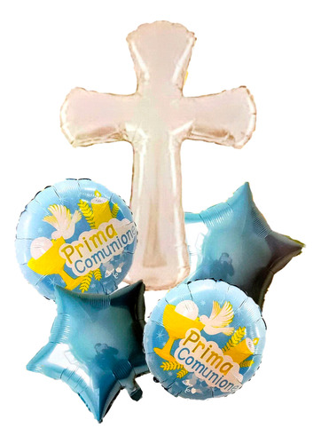 Bouquet Globos Biblia Jesús Primera Comunión Iglesia Cruz