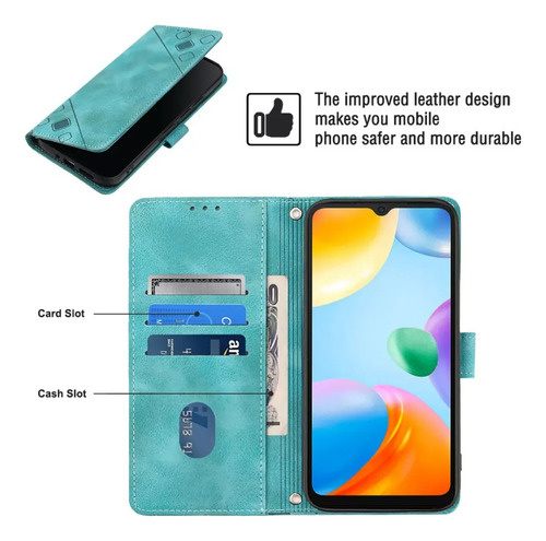 ( Funda Tipo Cartera Con Tapa En Relieve Para Xiaomi Redmi 10c