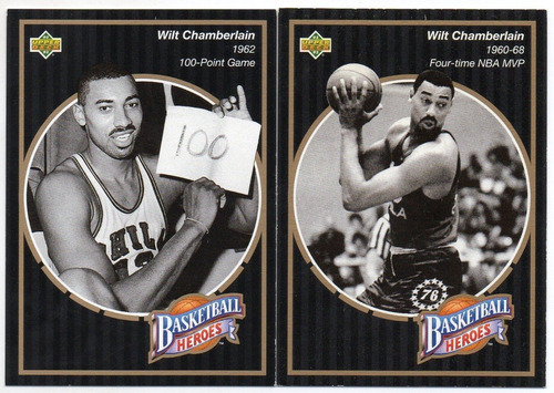 1992-93 Upper Deck Heroes Wilt Chamberlain 76ers ( 2 ) Set (Usado)