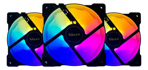 Kit De 3 Fanes Rgb Gamer Refigeracion Computadora Pc Css