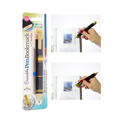 Pen Bookmark Black + Gold With Refills