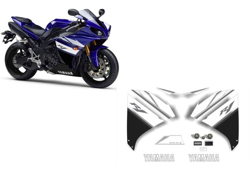 Kit De Adesivos Compatível Com Yamaha R1 2011 Azul R111az