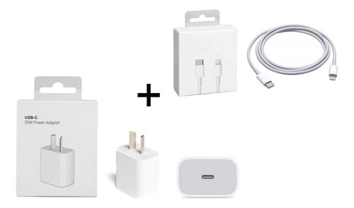 Adaptador Usbc 20w Pata Argentina Para iPhone + Cable Usb-c.