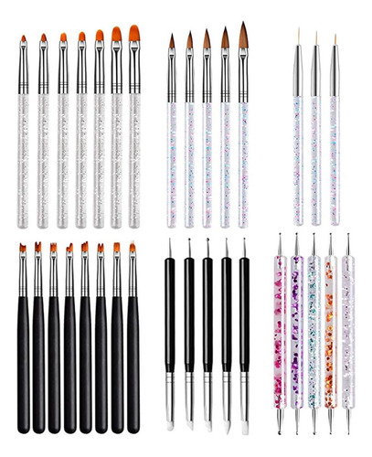 33x Nail Art Brushes Set, Nail Art Liner Brush Nail Art