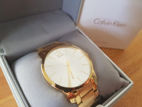 Reloj Calvin Klein City K2g21546 Hombre Dorado Entrega Ya