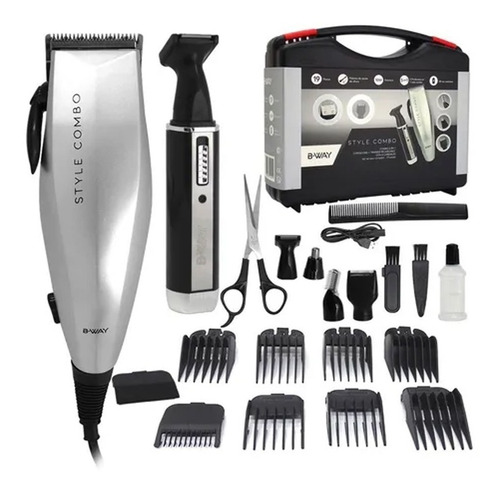 Combo Maquina Cortar Pelo Bway + Trimmer Patillera 5 En 1   