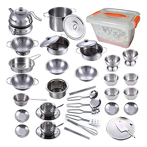 Mini Kitchen Pretend Play Toys,super Deluxe Stainless Steel