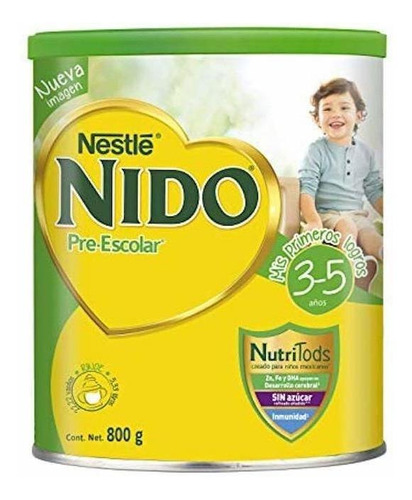 Leche de fórmula en polvo Nestlé Nido Pre-Escolar en lata de 1 de 800g - 3  a 5 años