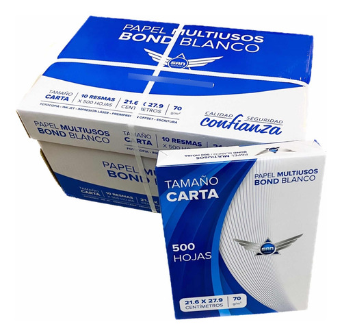 Caja De Papel Multiusos Carta 5000 Hojas 100% Blancura