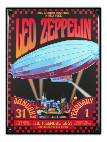 #886 - Cuadro Decorativo Vintage Led Zeppelin Rock No Chapa