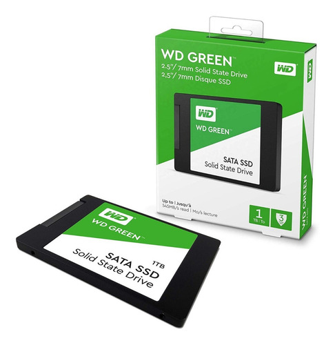 Disco sólido SSD interno Western Digital WD Green WDS100T3G0A 1TB verde