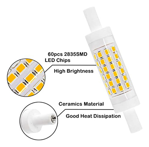 Bombilla Led R7s 78mm (2 Unid.) 5w 110v, 3000k, 360°