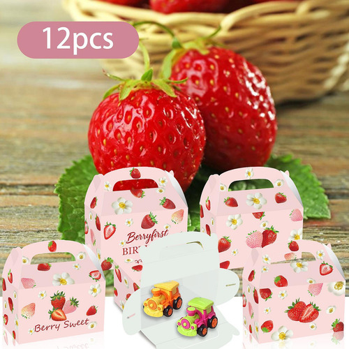 12 Cajas De Regalo Para Fiestas De Fresas, Cajas De Regalo,