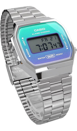 Reloj Casio A-168wer 2a - Caja Ø36.3mm - Impacto Color de la malla Plateado