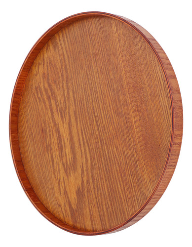 Bandeja De Madera Redonda, Simple Y Elegante, Ancha