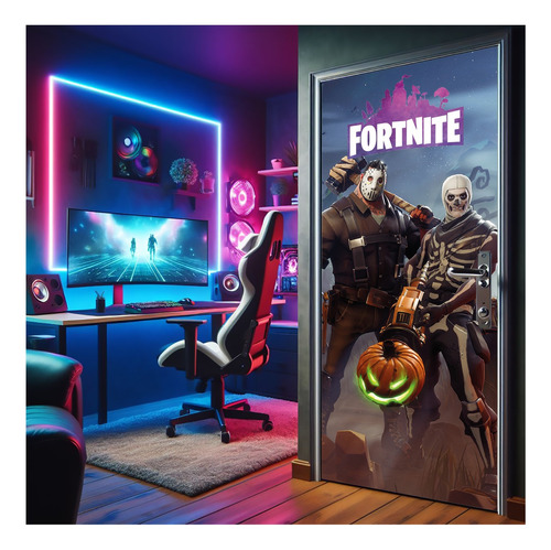 Vinilo Decorativo Adhesivo Para Puertas Fortnite 2 Gamer 