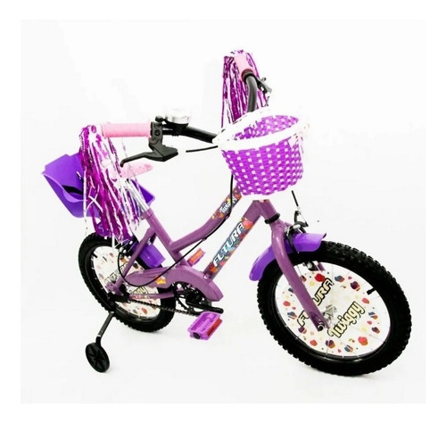 Bicicleta Infantil Futura R16 Nena Bmx Canasto Rueditas 4045