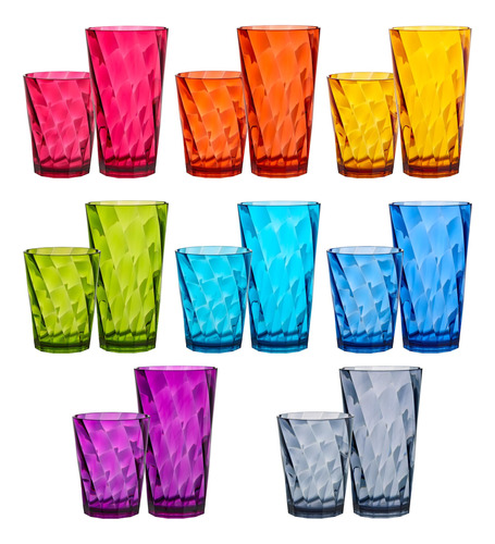 Us Acrylic Optix - Vasos De Plástico Reutilizables (juego .