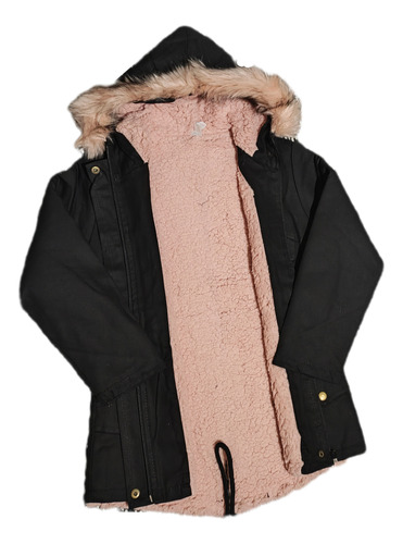 Parka Niña Gabardina Con Corderito