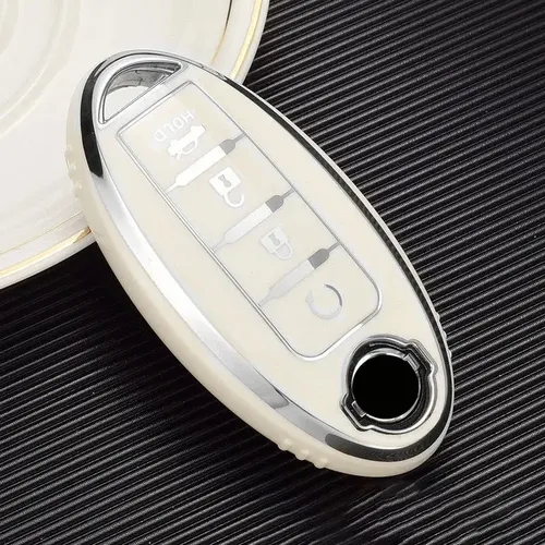 Carcasa Funda de Piel con Llaveros para Llave Control Remoto Nissan Qashqai Juke X-Trail Murano