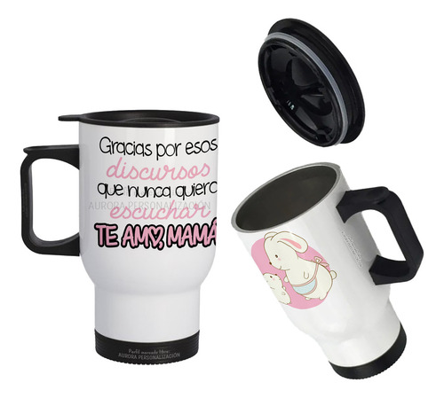 Mug Vaso Termico Viajero Para Carro Regalo Para Mamá 12