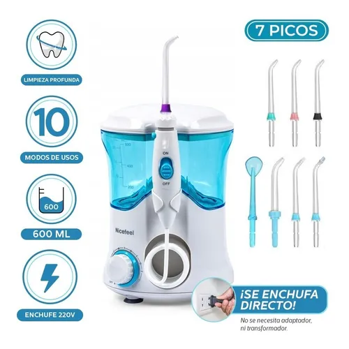 Irrigador Bucal 7 Picos 125 Psi 600 Ml 10 Niv Presion